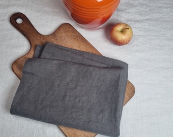 Linen tea towel. Washed linen kitchen towels. Hand towel. Natural dish towel. Guest towel