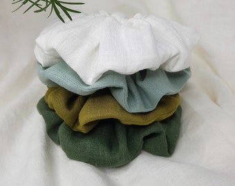 Sustainable scrunchies UK Handmade Scrunchies Linen Scrunchie Hair Accessories Linen Hair Tie