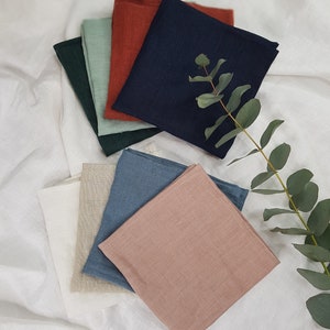 Natural linen handkerchief Soft linen pocket square Perfect gift Pocket Square Handkerchief image 2