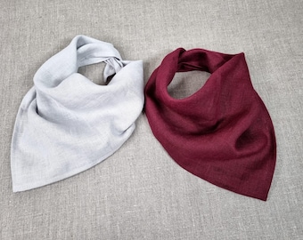 Linen Bandana, Linen Neckerchief, Linen Neck Scarf, Neckband – Versatile Accessory for Women & Men, Linen Scarf