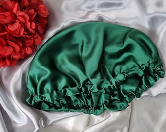 100% Mulberry Silk Sleep Bonnet | Luxury Silk Binnet | Silk Hair Turban | Silk Cap | Damage Free Hair | Double Layer With Adjustable Elastic
