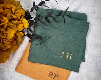 Geborduurde zakdoek van natuurlijk linnen | Zacht linnen pochet | Perfect cadeau | Pochet | Zakdoek | Gepersonaliseerde zakdoek