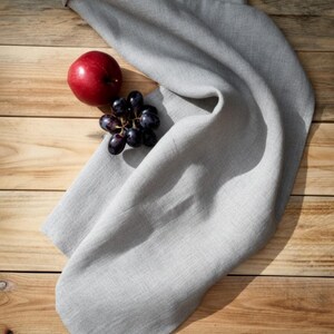 Linen tea towel. Washed linen kitchen towels. Hand towel. Natural dish towel. Guest towel image 5