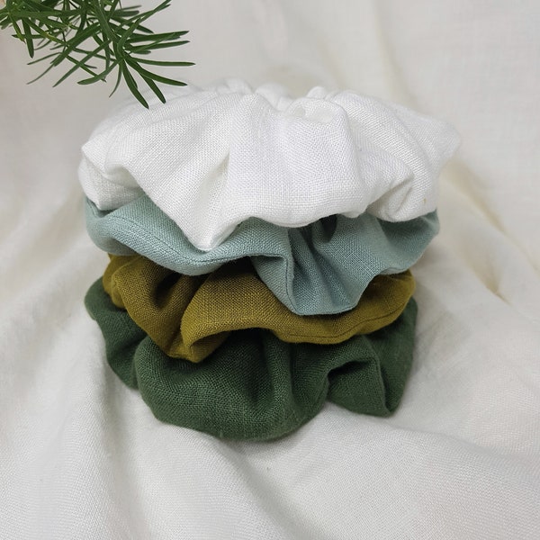 Linen Scrunchie, Linen Hair Tie, Hair Accessories, UK Handmade Scrunchies, Sustainable scrunchies