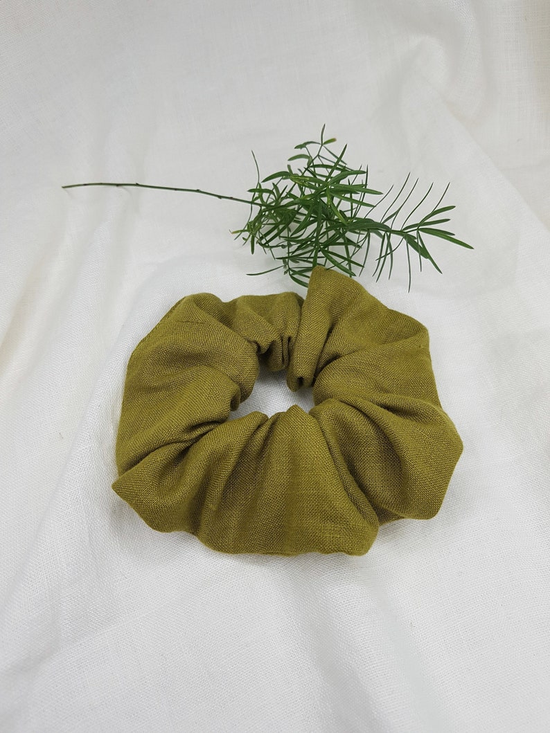 Sustainable scrunchies UK Handmade Scrunchies Linen Scrunchie Hair Accessories Linen Hair Tie