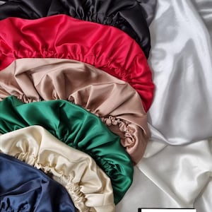 100% Mulberry Silk Sleep Bonnet | Luxury Silk Binnet | Silk Hair Turban | Silk Cap | Damage Free Hair | Double Layer With Adjustable Elastic