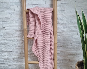 Linen Waffle Baby Blanket: Soft Cotton Swaddle, Handmade in UK