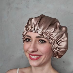 100% Mulberry Silk Sleep Bonnet | Luxury Silk Binnet | Silk Hair Turban | Silk Cap | Damage Free Hair | Double Layer With Adjustable Elastic
