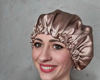 100% Mulberry Silk Sleep Bonnet | Luxury Silk Binnet | Silk Hair Turban | Silk Cap | Damage Free Hair | Double Layer With Adjustable Elastic