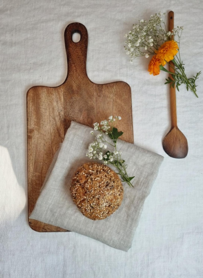 Linen tea towel. Washed linen kitchen towels. Hand towel. Natural dish towel. Guest towel Unpainted Melange