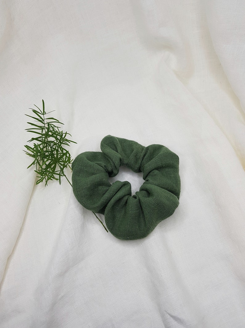 Sustainable scrunchies UK Handmade Scrunchies Linen Scrunchie Hair Accessories Linen Hair Tie