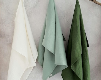 Linen tea towel. Washed linen kitchen towels. Hand towel. Natural dish towel. Guest towel