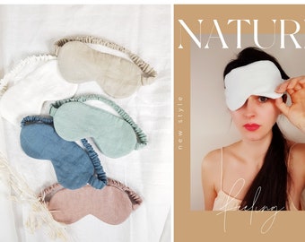 Pure Linen Sleep Mask | 100 % Natural Bamboo Fibre Padding Sleeping Mask | Travel Sleep Mask | Eco-friendly Eye Sleep Mask| Mothers day gift