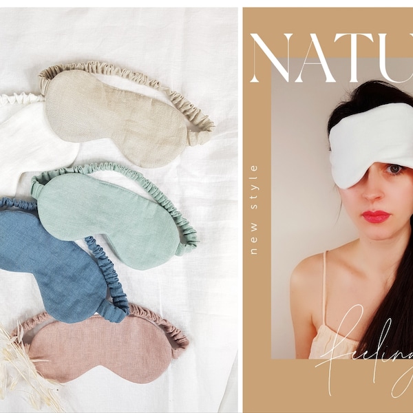 Pure Linen Sleep Mask | 100 % Natural Bamboo Fibre Padding Sleeping Mask | Travel Sleep Mask | Eco-friendly Eye Sleep Mask| Mothers day gift