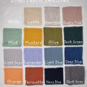 Linen fabric samples / 16 colors softened linen swatches / Washed flax samples /  Linen fabric / Linen colour / Fabric swatches