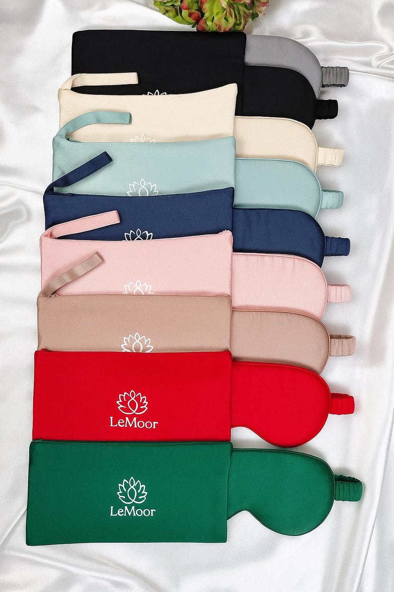 Luxury pure Mulberry Silk Sleep Eye Mask | Silk Sleep Mask | 22 Momme Pure SILK Sleep Mask with Soft Filling| Travel Sleep Mask |Gift Sleep Mask + Pouch