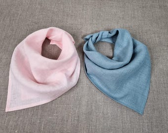 Linen Bandana, Linen Neckerchief, Linen Neck Scarf, Neckband – Versatile Accessory for Women & Men, Linen Scarf