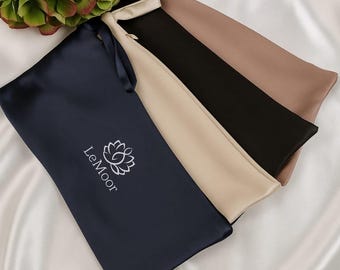 Mulberry Silk Zipper Pouch | Secure Travel Jewelry Bag | Luxury Eye Mask Case | Silk Cosmetic Bag | Zipped Gift Bag