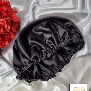 100% Mulberry Silk Sleep Bonnet | Luxury Silk Binnet | Silk Hair Turban | Silk Cap | Damage Free Hair | Double Layer With Adjustable Elastic
