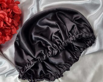 100% Mulberry Silk Sleep Bonnet | Luxury Silk Binnet | Silk Hair Turban | Silk Cap | Damage Free Hair | Double Layer With Adjustable Elastic