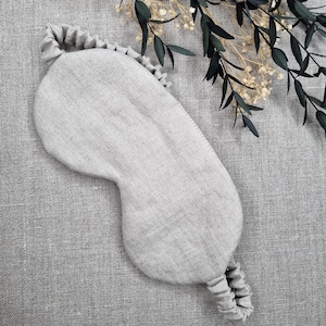 Antifaz para dormir de lino puro / Antifaz para dormir con relleno de fibra de bambú 100 % natural / Antifaz para dormir de viaje / Antifaz para dormir ecológico / Regalo Natural undyed
