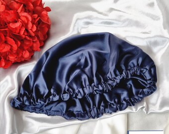 100% Mulberry Silk Sleep Bonnet | Luxury Silk Binnet | Silk Hair Turban | Silk Cap | Damage Free Hair | Double Layer With Adjustable Elastic