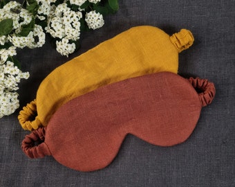 Máscara para dormir de lino puro / Máscara para dormir con relleno de fibra de bambú 100 % natural / Máscara para dormir de viaje / Máscara para dormir ecológica para los ojos / Regalo para el Día de la Madre