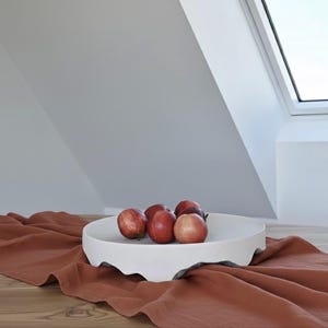 Camino de mesa de lino / Camino de mesa / Decoración de mesa / Camino de mesa para bodas / Camino de mesa de lino lavado Terracotta