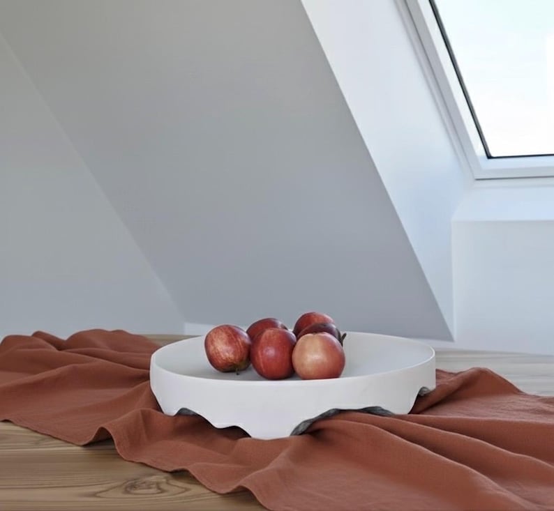 Camino de mesa de lino / Camino de mesa / Decoración de mesa / Camino de mesa para bodas / Camino de mesa de lino lavado Terracotta