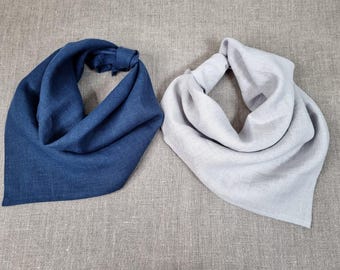 Linen Bandana, Linen Neckerchief, Linen Neck Scarf, Neckband – Versatile Accessory for Women & Men, Linen Scarf