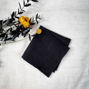 Natural linen handkerchief Soft linen pocket square Perfect gift Pocket Square Handkerchief image 3