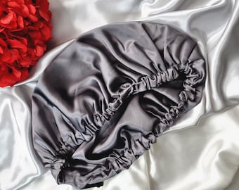100% Mulberry Silk Sleep Bonnet | Luxury Silk Binnet | Silk Hair Turban | Silk Cap | Damage Free Hair | Double Layer With Adjustable Elastic