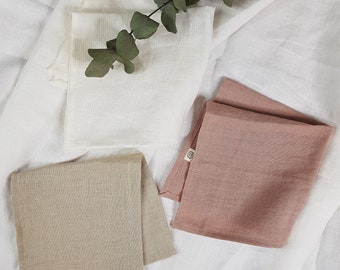 Natural linen handkerchief | Soft linen pocket square | Perfect gift | Pocket Square | Handkerchief |