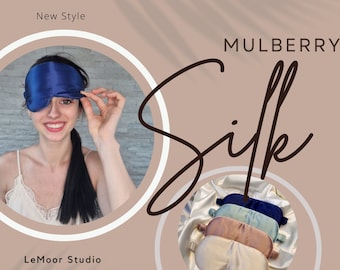 Luxury pure Mulberry Silk Sleep Eye Mask | Silk Sleep Mask | 22 Momme Pure SILK Sleep Mask with Luxury Silk Filling| Travel Sleep Mask |Gift