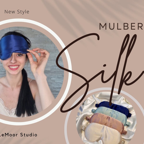 Luxury pure Mulberry Silk Sleep Eye Mask | Silk Sleep Mask | 22 Momme Pure SILK Sleep Mask with Luxury Silk Filling| Travel Sleep Mask |Gift