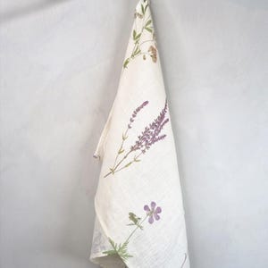 Linen tea towel. Washed linen kitchen towels. Hand towel. Natural dish towel. Guest towel Wild flowers