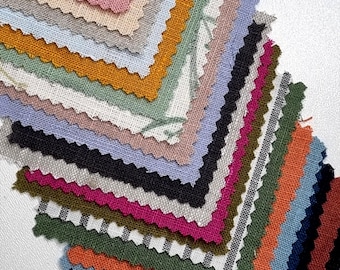 Linen fabric samples / Softened linen swatches / Washed flax samples /  Linen fabric / Linen colour / Fabric swatches