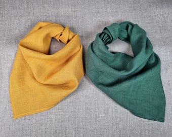Linen Bandana, Linen Neckerchief, Linen Neck Scarf, Neckband – Versatile Accessory for Women & Men, Linen Scarf