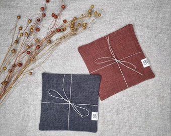 Linen coaster | Stone washed linen coasters | 100 % linen coasters |Pure linen coasters | Mothers day gift