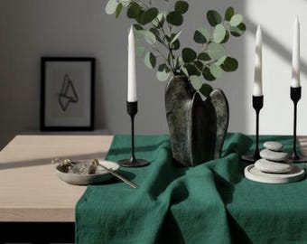 Linen Table Runner | Natural Flax Table Runner | Rustic Farmhouse Table Decor | Wedding Table Linen | Dining Room Decoration