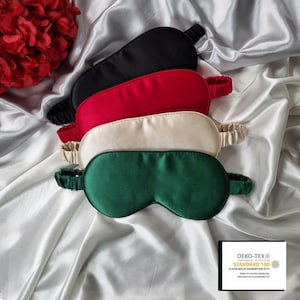 Luxury pure Mulberry Silk Sleep Eye Mask | Silk Sleep Mask | 22 Momme Pure SILK Sleep Mask with Luxury Silk Filling| Travel Sleep Mask |Gift