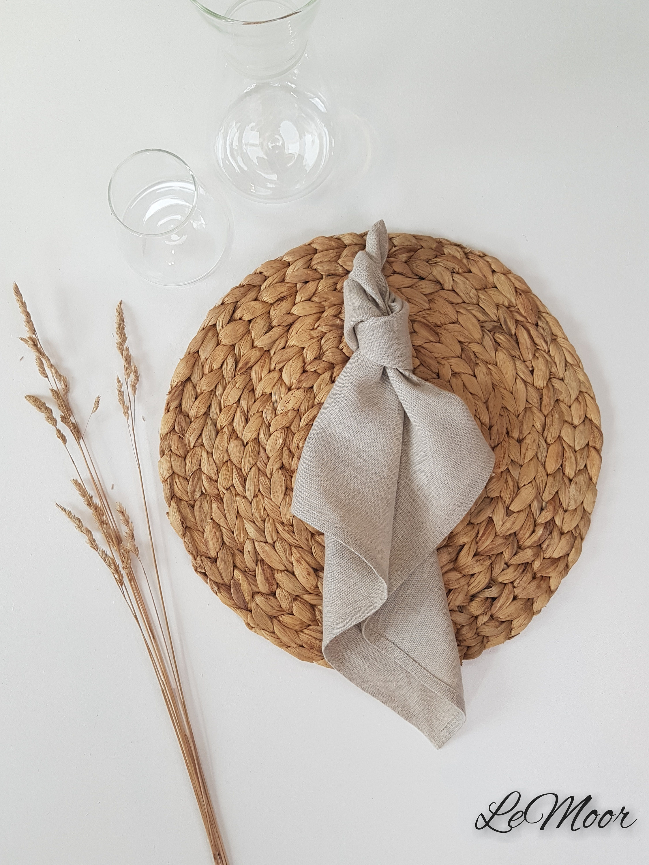 Serviettes en Lin | Serviettes de Table Doux Lavées à La Pierre Serviettes Ramollis Linge Table