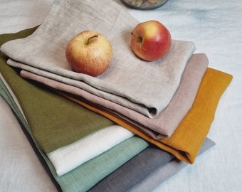 Linen tea towel. Washed linen kitchen towels. Hand towel. Natural dish towel. Guest towel