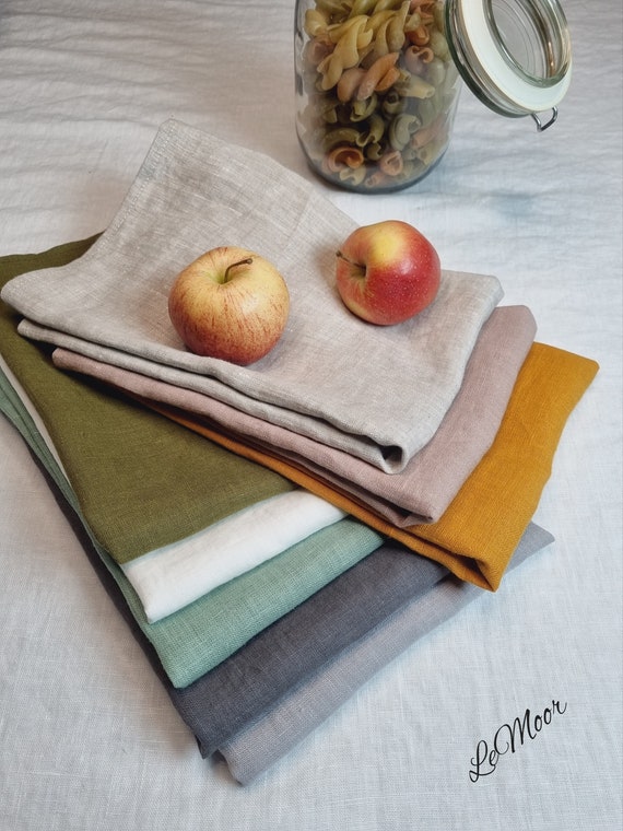 Linen tea towel. Washed linen kitchen towels. Hand towel. Natural dish towel. Guest towel