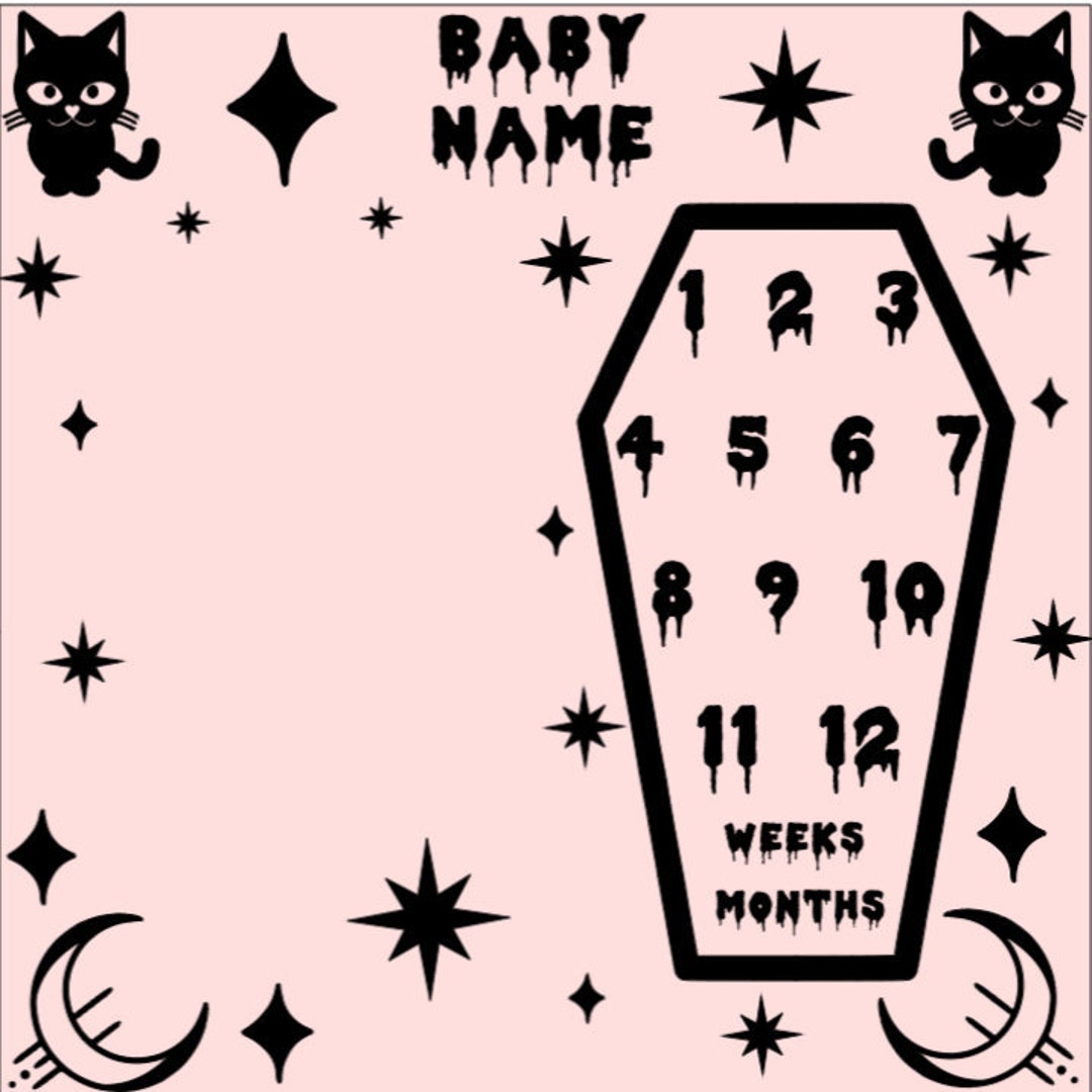 Pastel Goth Baby Milestone Blanket Gothic Baby Blanket Pastel Etsy
