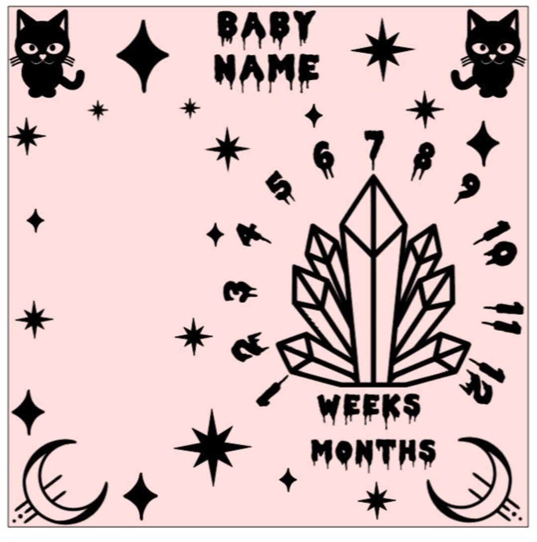 Pastel Goth Baby Milestone Blanket Gothic Baby Blanket Pastel Etsy