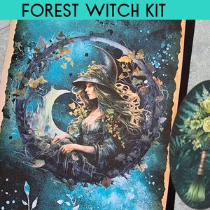 Forest Witch Journal Kit, Printable Junk Journal, Forest Ephemera, Witchy Signature Pages, Green Witch Kit, Nature Grimoire Pages