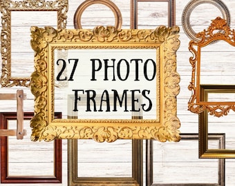 Kit de marcos para diario creativo, paquete de marcos de fotos imprimibles, conjunto de efímeros digitales para scrapbooking, marcos para adornos de diario, scrapbooking