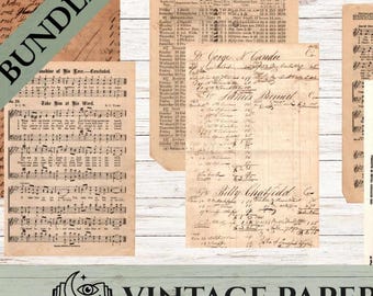 Kit de efímeros vintage, escaneos antiguos, páginas de diario de recortes (descarga digital)