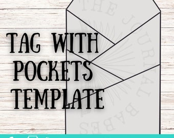 Printable Junk Journal Tag With Pockets, Loaded Tag Template, Digital Scrapbooking Supplies, Journaling Digital Kit